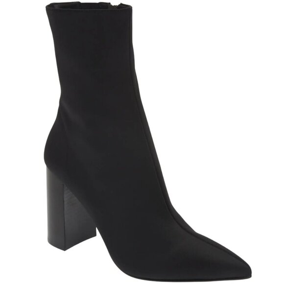 Jeffrey Campbell Siren Bootie Women's 10 Black Neoprene Pointed Toe Heels NWOB - Picture 1 of 16